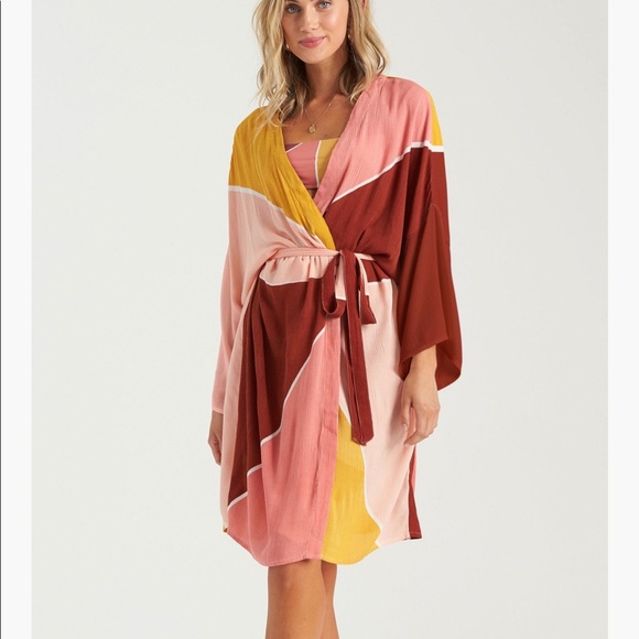 Billabong ☀️ Another Sky Kimono Cover Up - Picture 3 of 15